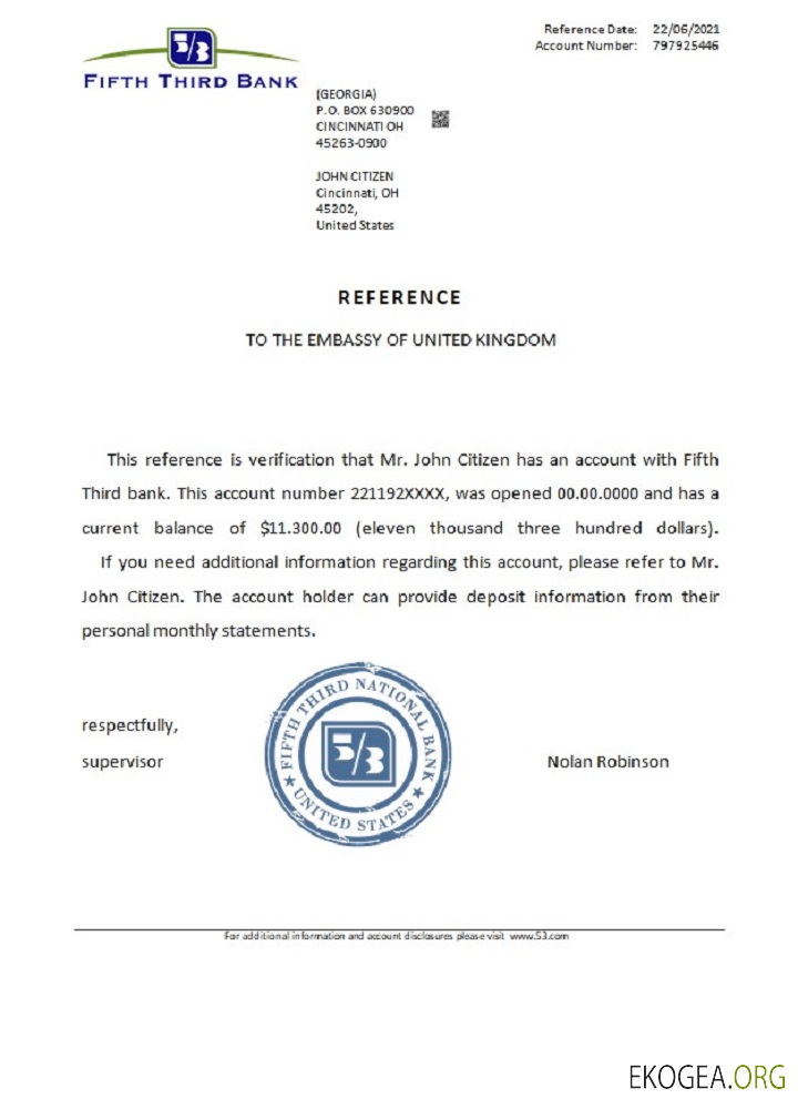 USA , Fifth Third Bank , référence template